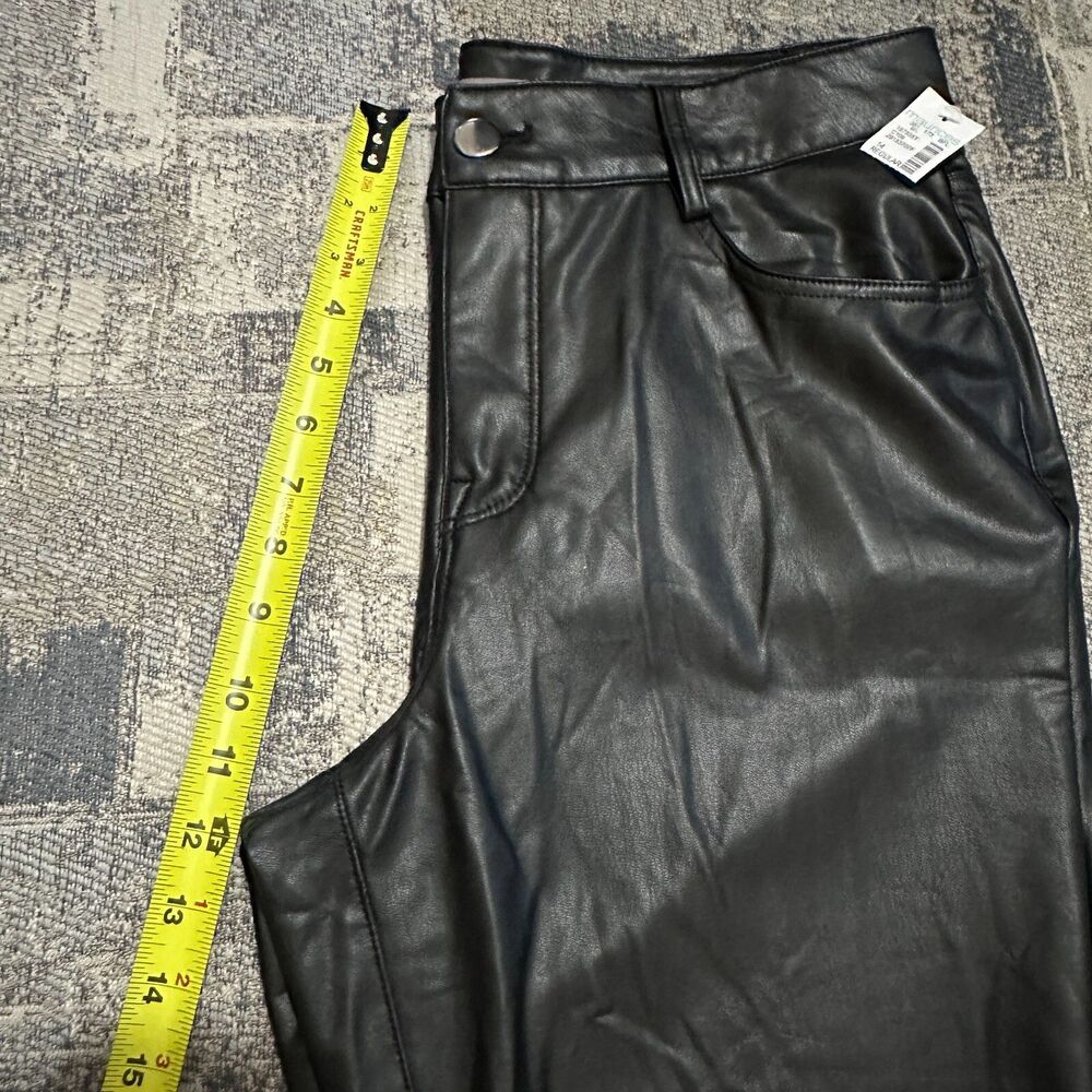 Maurices Faux‎ Leather Womens Pants 14 Black Stretch Skinny Ankle Mid Rise NWOT - Picture 5 of 13